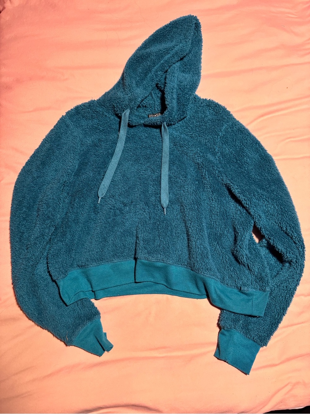 Fifth Sun Teal Sherpa Hooded Pullover